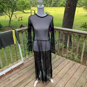 NWT ZARA Fishnet Maxi Dress Coverup